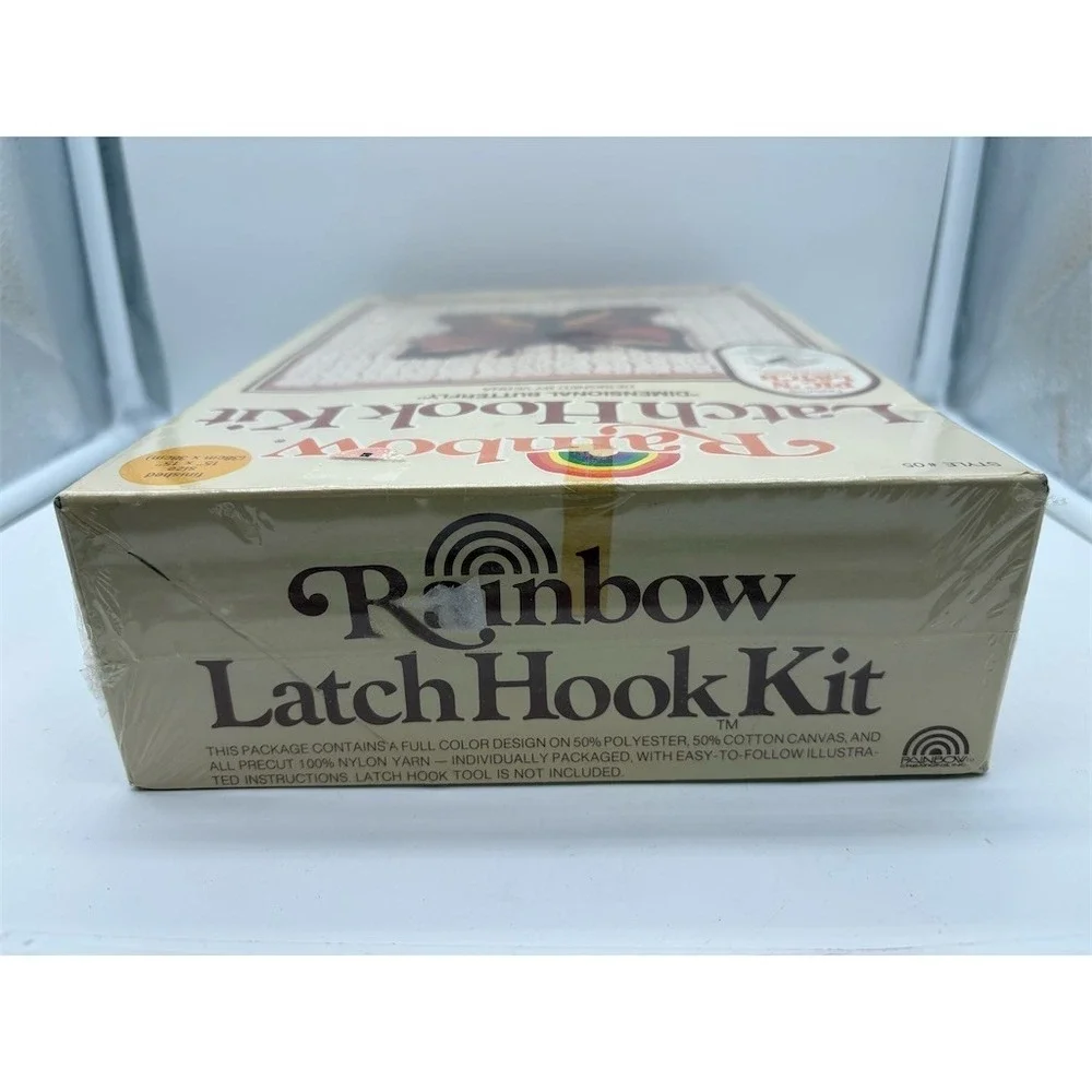 SEALED Caron WonderArt Latch Hook Kit Dimensional Butterfly 15x15 Vintage NOS